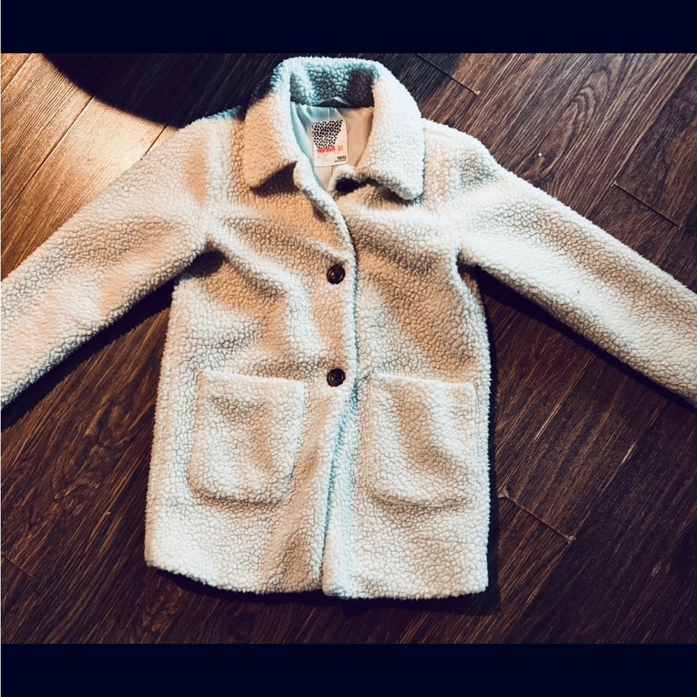 Kensie Girl White Sherpa Pea Coat